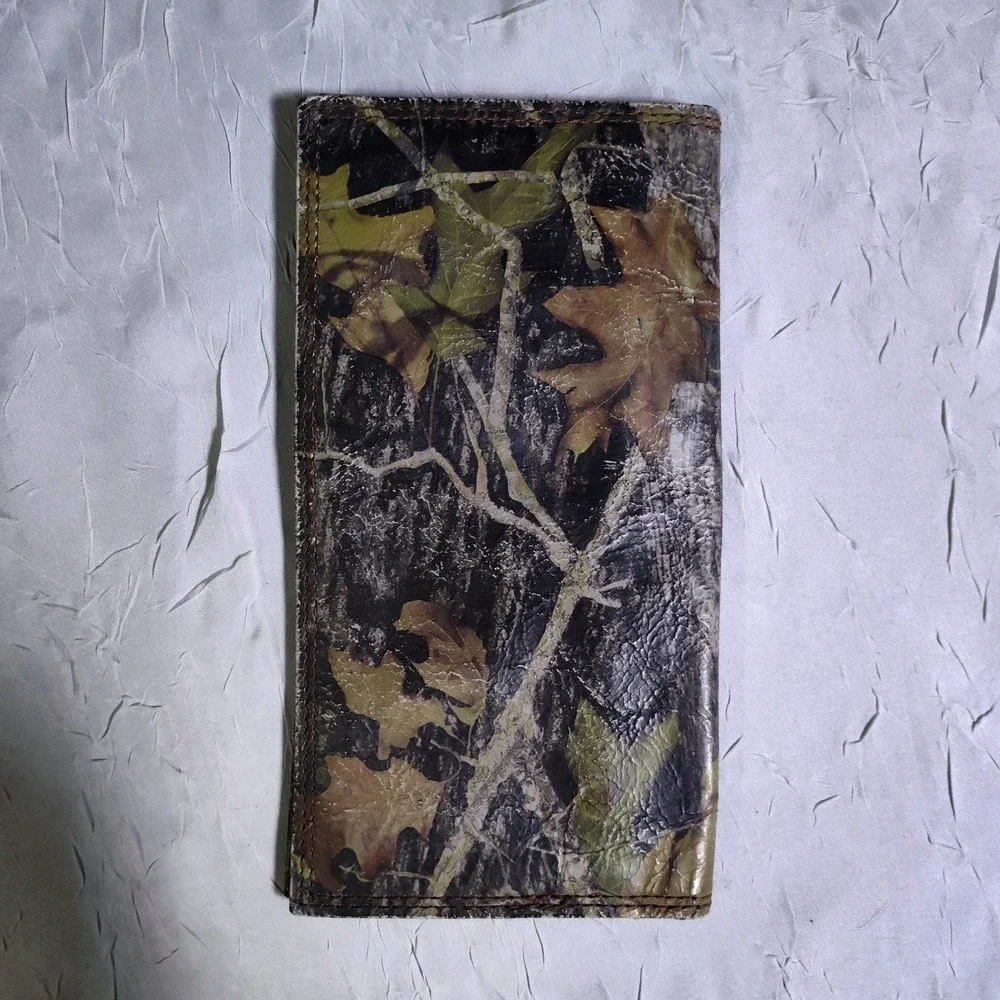 3D Camo Rodeo Wallet Mens Camo Leather Shotgun Shell Western Whip Stitch